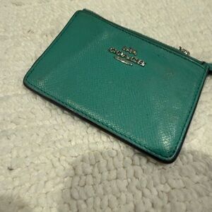 Coach Turquoise Leather Pouch